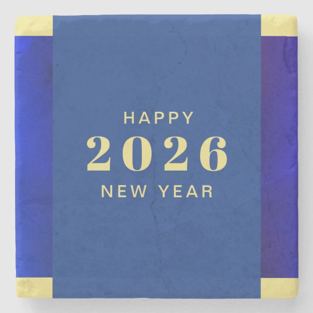 Happy New Year Holiday Stone Coaster (Front)