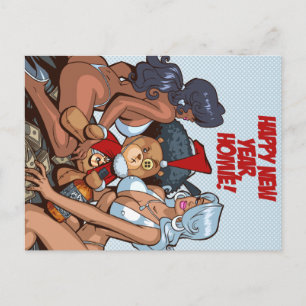 Happy New Year Homie! Holiday Postcard