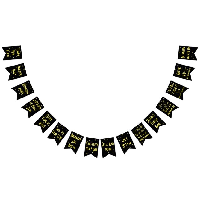 Happy New Year in 16 Languages | International  Bunting Flags (All)