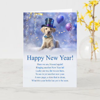 Happy New Year Inspirational Poem with Cute Lab Card