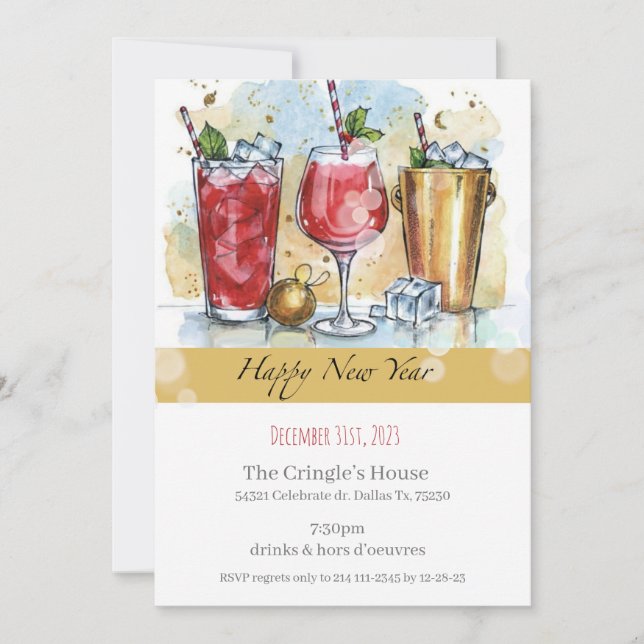 Happy New Year Invitation (Front)