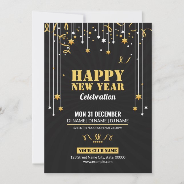 Happy New Year Invitation Flyer (Front)