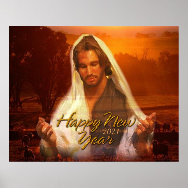 Happy New Year Jesus 2021 Poster (Front)
