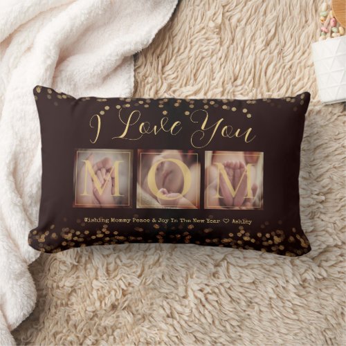 Happy New Year Keepsake Gift for Mom Lumbar Pillow