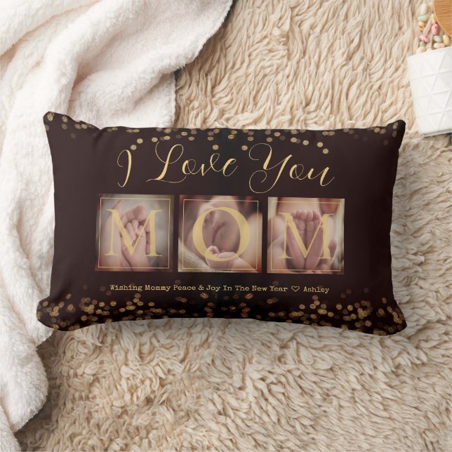 Happy New Year Keepsake Gift for Mom Lumbar Pillow (Blanket)
