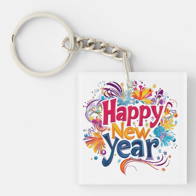 Happy New Year Keychain (Front)