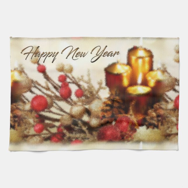 Happy New Year Kitchen Towel (Horizontal)