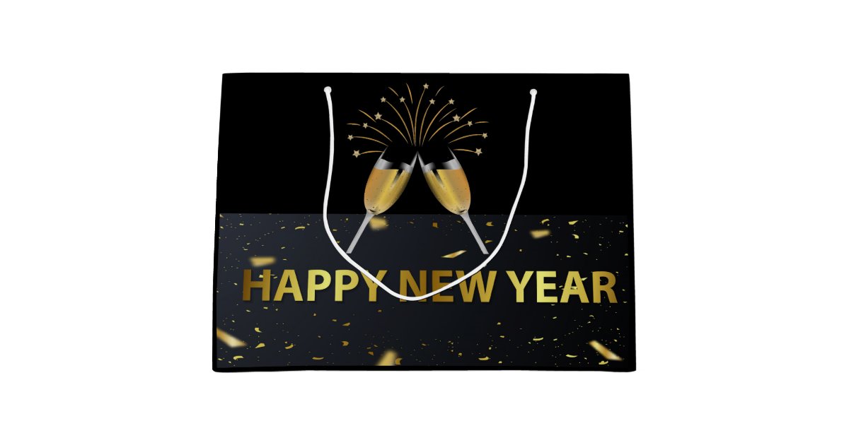 Happy New Year Large Gift Bag Zazzle