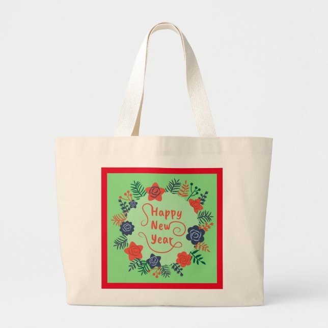 HAPPY NEW YEAR  LARGE TOTE BAG (Front)