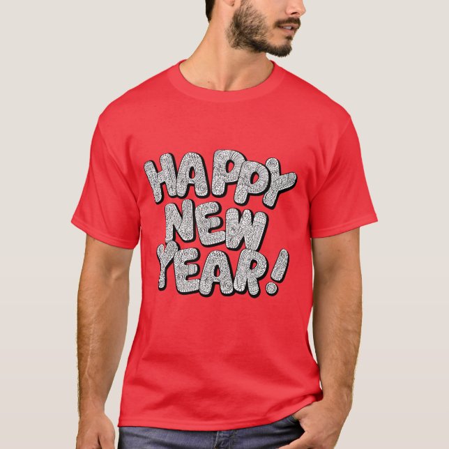 Happy New Year Man's T Shirt (Front)