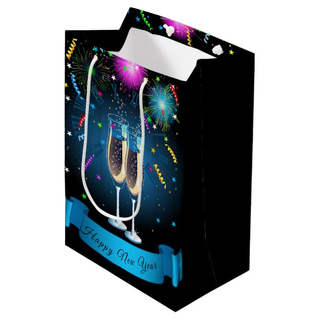 Happy New Year  Medium Gift Bag (Front Angled)