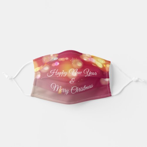 Happy New Year  Merry Christmas Bokeh Snowflakes Adult Cloth Face Mask