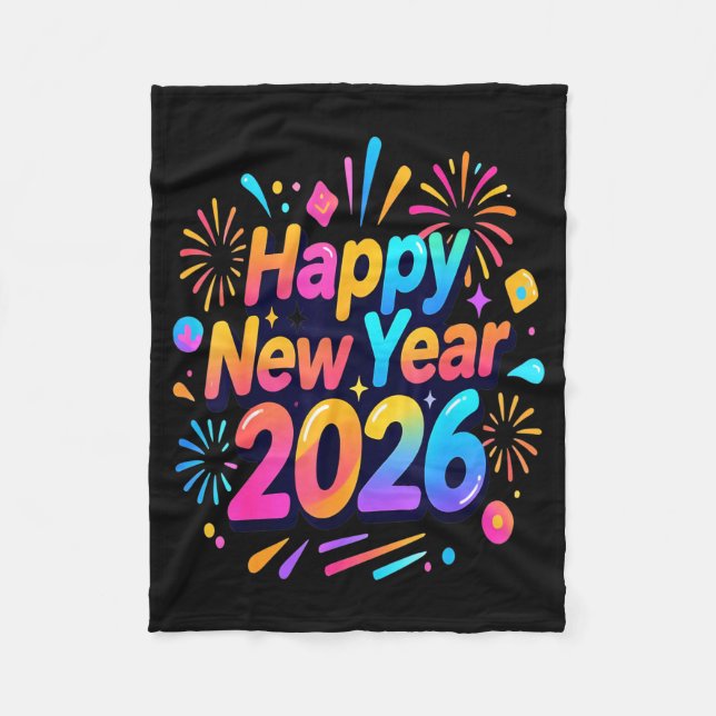 Happy New Year, Merry Christmas  Fleece Blanket (Front)