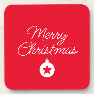 Happy New Year Merry Christmas Holiday Season Beverage Coaster