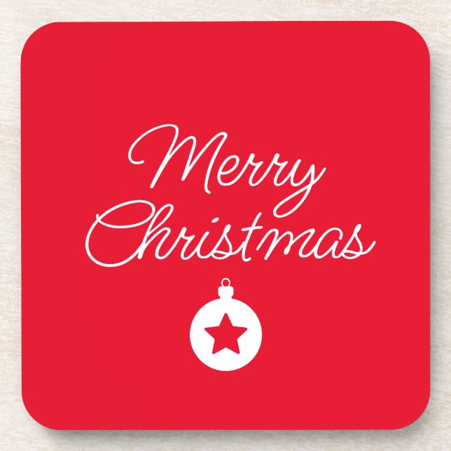 Happy New Year Merry Christmas Holiday Season Beverage Coaster (Front)