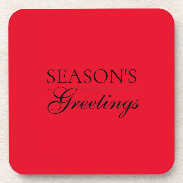Happy New Year Merry Christmas Holiday Season Beverage Coaster (Front)