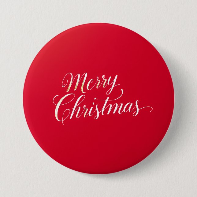 Happy New Year Merry Christmas Holiday Season Button (Front)