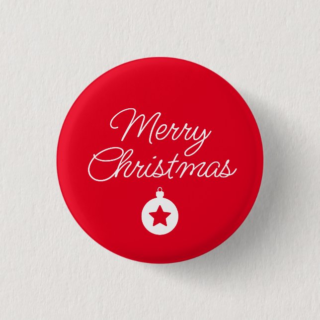 Happy New Year Merry Christmas Holiday Season Button (Front)