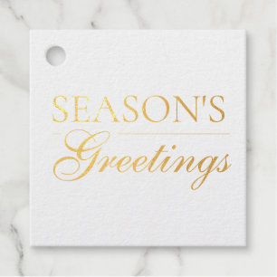 Happy New Year Merry Christmas Holiday Season Foil Favor Tags