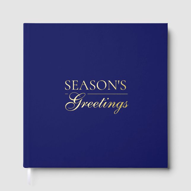 Happy New Year Merry Christmas Holiday Season Foil Guest Book (Front)
