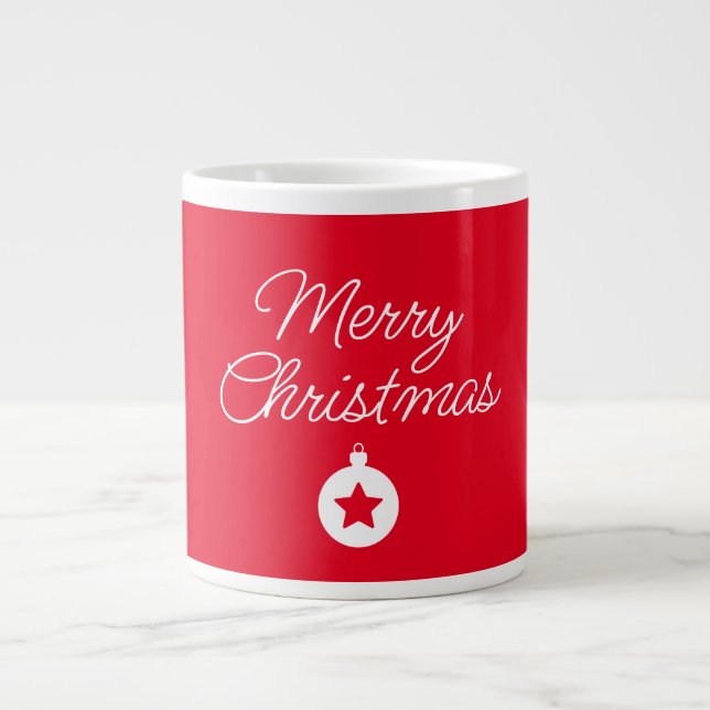 Happy New Year Merry Christmas Holiday Season Giant Coffee Mug (Front)