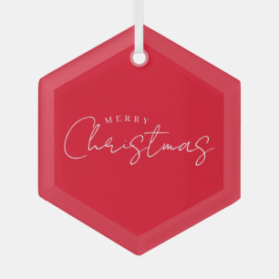 Happy New Year Merry Christmas Holiday Season Glass Ornament