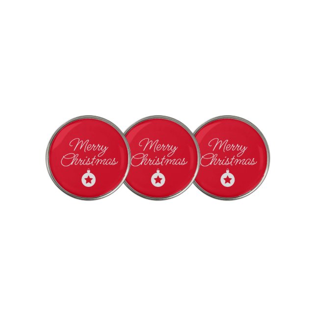 Happy New Year Merry Christmas Holiday Season Golf Ball Marker (3 Up)