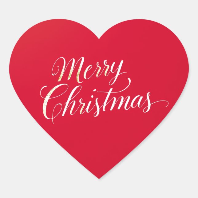 Happy New Year Merry Christmas Holiday Season Heart Sticker (Front)