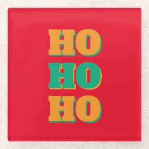 Happy New Year Merry Christmas Holiday Season HoHo Glass Coaster