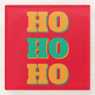 Happy New Year Merry Christmas Holiday Season HoHo Glass Coaster