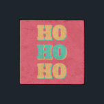 Happy New Year Merry Christmas Holiday Season HoHo Stone Magnet<br><div class="desc">You can easily change the fonts and colors. You can also add your logo and the background image as you like.</div>