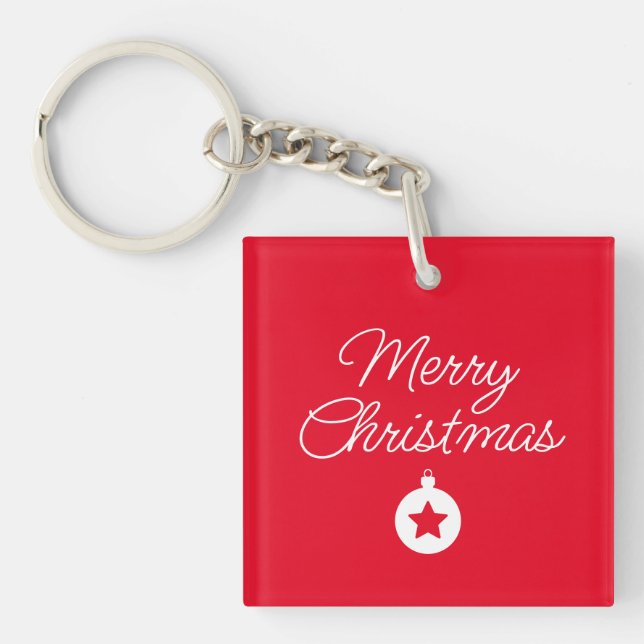 Happy New Year Merry Christmas Holiday Season Keychain (Front)