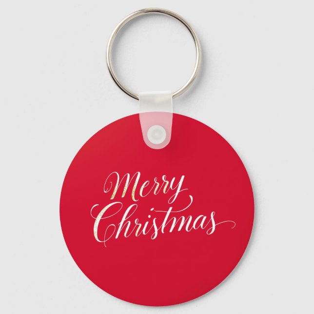 Happy New Year Merry Christmas Holiday Season Keychain (Front)