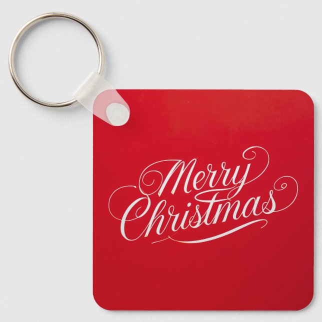 Happy New Year Merry Christmas Holiday Season Keychain (Front)