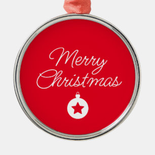 Happy New Year Merry Christmas Holiday Season Metal Ornament