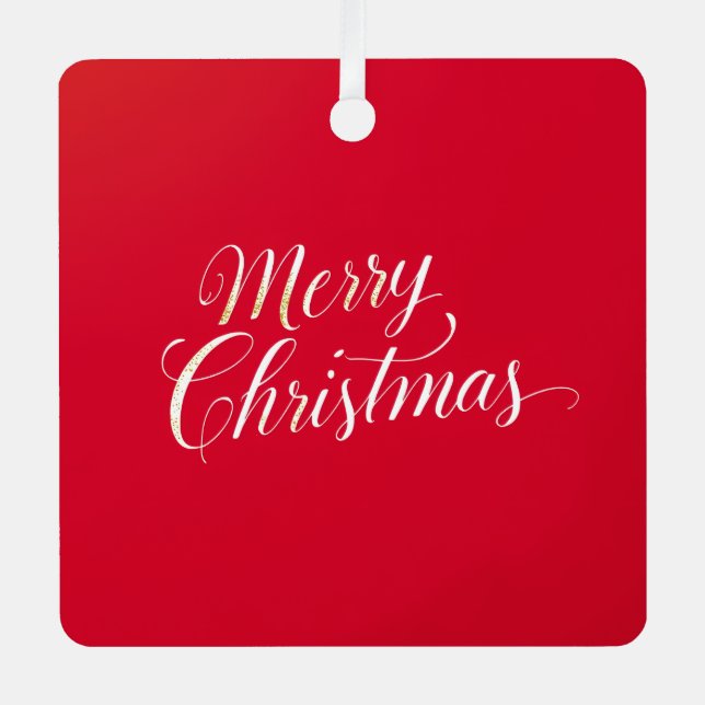 Happy New Year Merry Christmas Holiday Season Metal Ornament (Front)
