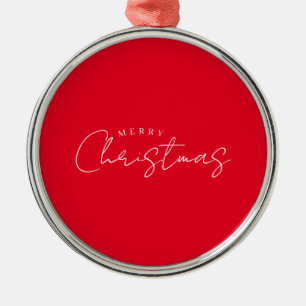 Happy New Year Merry Christmas Holiday Season Metal Ornament