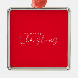 Happy New Year Merry Christmas Holiday Season Metal Ornament