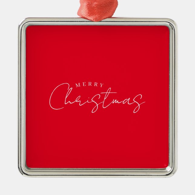 Happy New Year Merry Christmas Holiday Season Metal Ornament (Front)