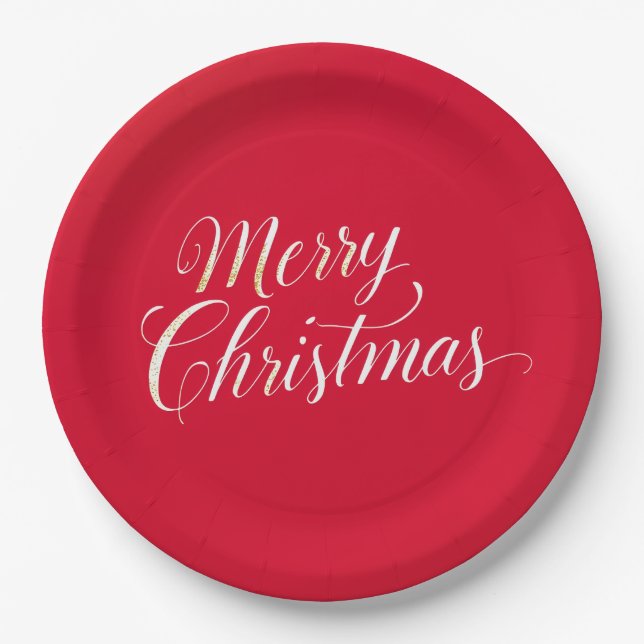 Happy New Year Merry Christmas Holiday Season Paper Plates (Front)