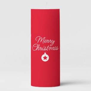 Happy New Year Merry Christmas Holiday Season Pillar Candle
