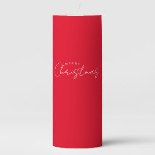 Happy New Year Merry Christmas Holiday Season Pillar Candle