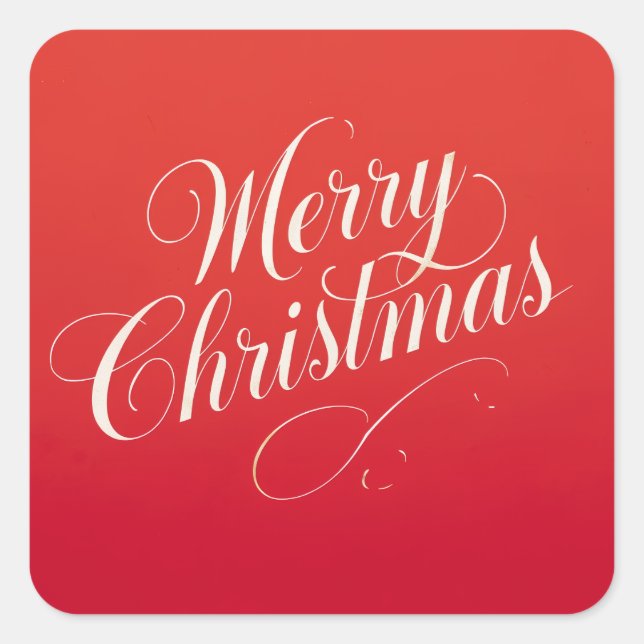 Happy New Year Merry Christmas Holiday Season Square Sticker (Front)