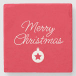 Happy New Year Merry Christmas Holiday Season Stone Coaster