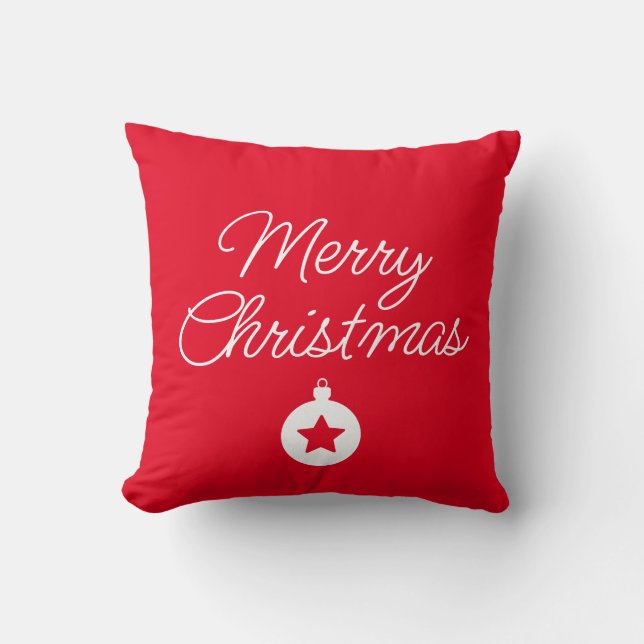 Happy New Year Merry Christmas Holiday Season Throw Pillow (Front)