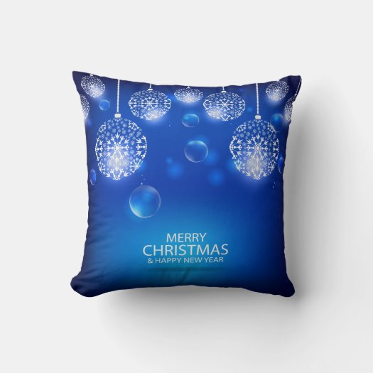 Happy New Year Merry Christmas Ornament Blue 