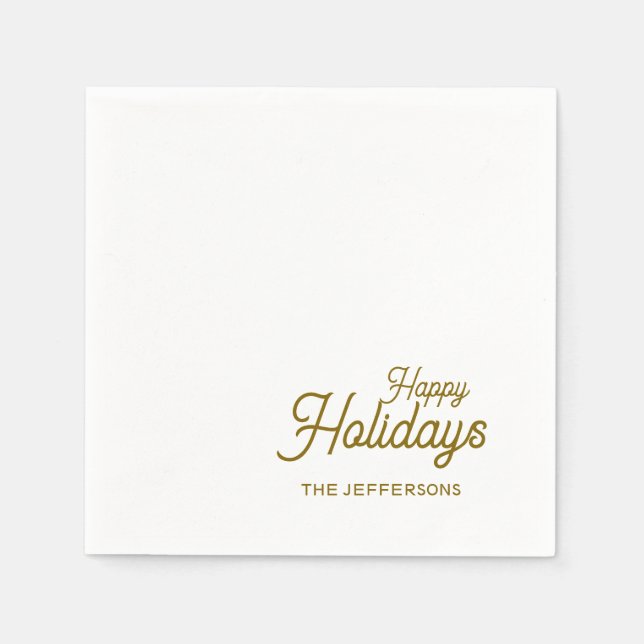 Happy New Year Merry Christmas Seasonal Family Napkins (Front)