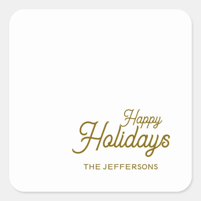 Happy New Year Merry Christmas Seasonal Family Square Sticker (Front)