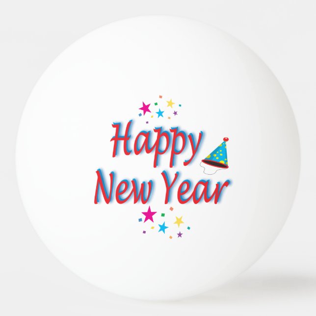 Happy New Year Message Ping-Pong Ball (Back)