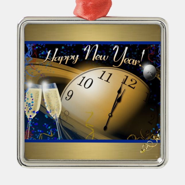 Happy New Year Metal Ornament (Front)